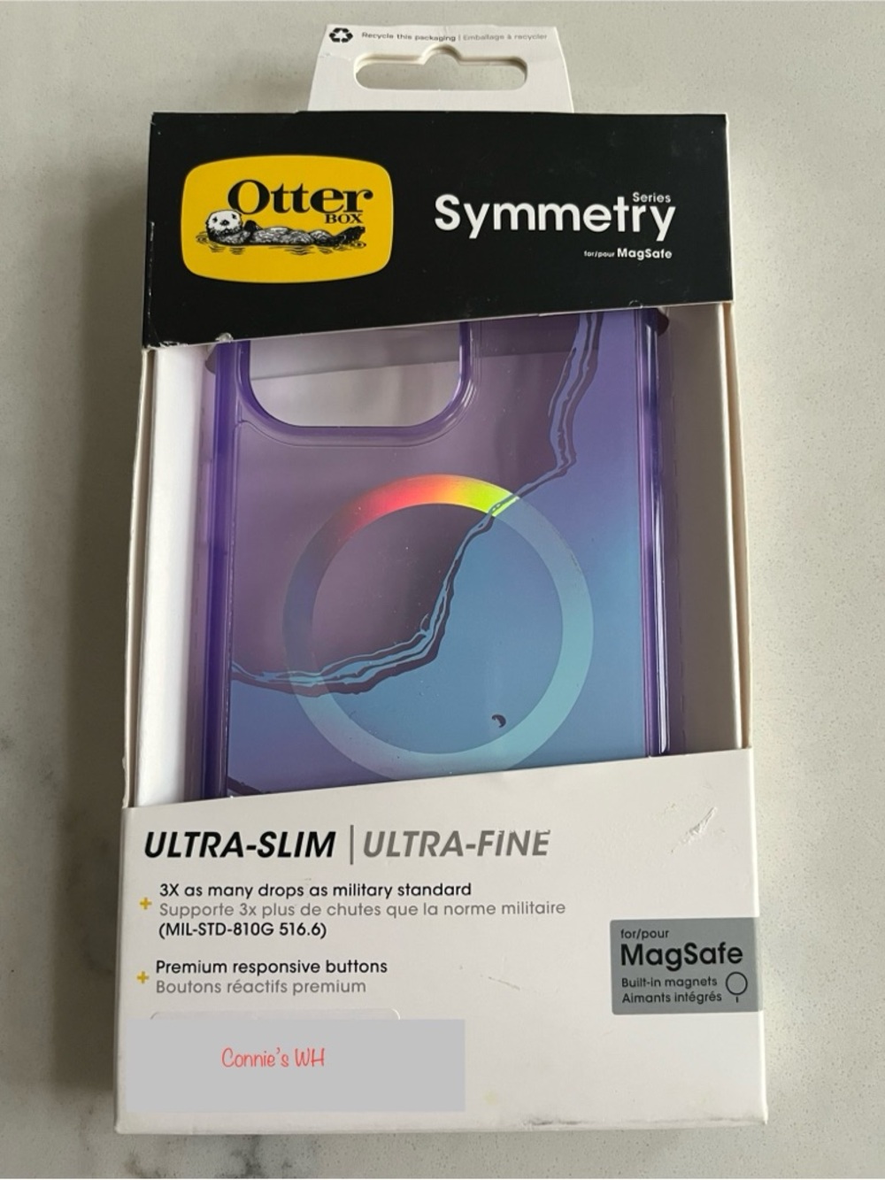 OtterBox Symmetry Series Ultra-Slim Purple MagSafe Case for 15 pro max